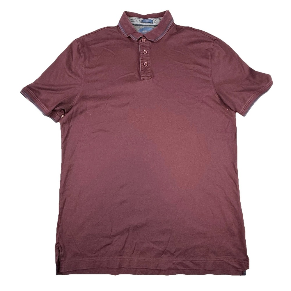 Fairlane‎ Pima Cotton Slim Fit Polo Burgundy Men's Large Short Sleeve